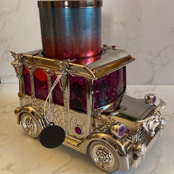 Bath & Body Works Hearse Halloween 2024 3 Wick Candle Holder Water Globe Decor - Picture 8 of 8